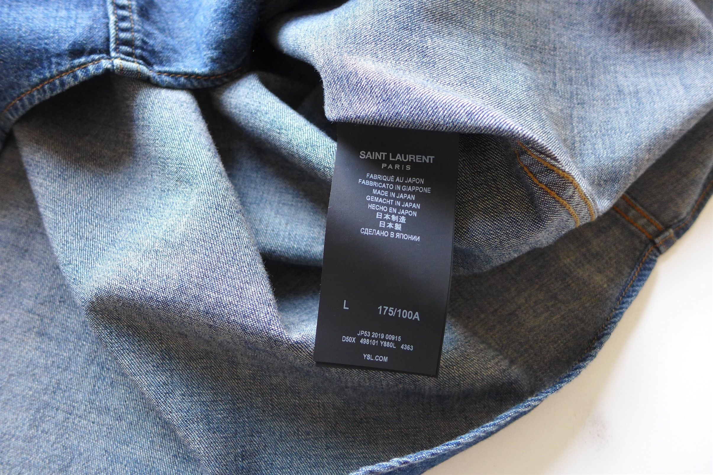 Saint Laurent Paris n/a Saint Laurent Western Shirt - Blue Denim Size US L / EU 52-54 / 3 - 10 Thumbnail