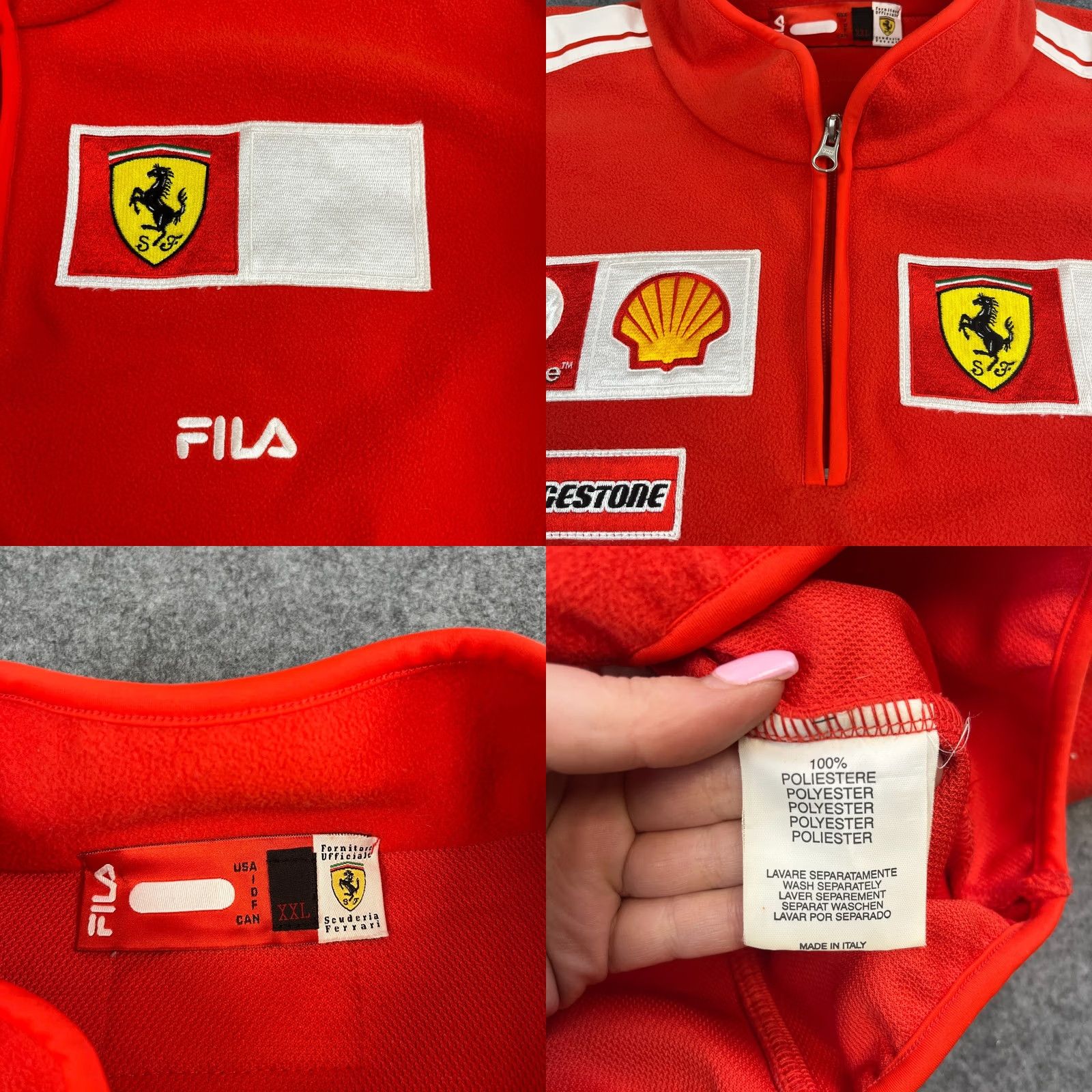 Fila VINTAGE FILA Ferrari Mens Fleece Pullover 1/4 Zip XXL Italy Schumacher Era Scuderia Jumper Red Long Sleeve Logo Pocket 2XL Mens Size US XXL / EU 58 / 5 - 9 Thumbnail