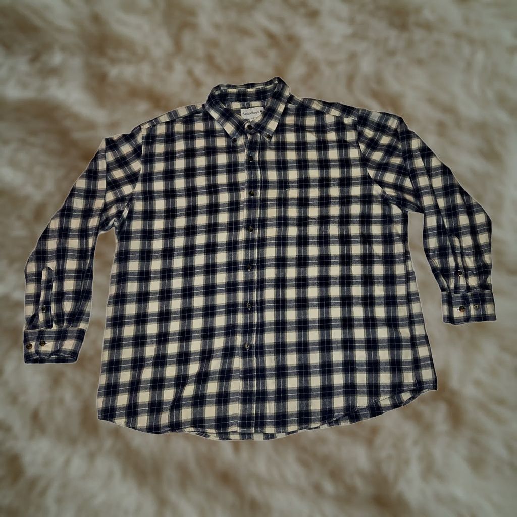 Vintage Saddlebred Button-Up Shirt Men XXL Long Sleeve Blue Plaid Western Regular Collar-Down Button-Down Cotton Flannel Casual Workwear Travel Size US XXL / EU 58 / 5 - 1 Thumbnail
