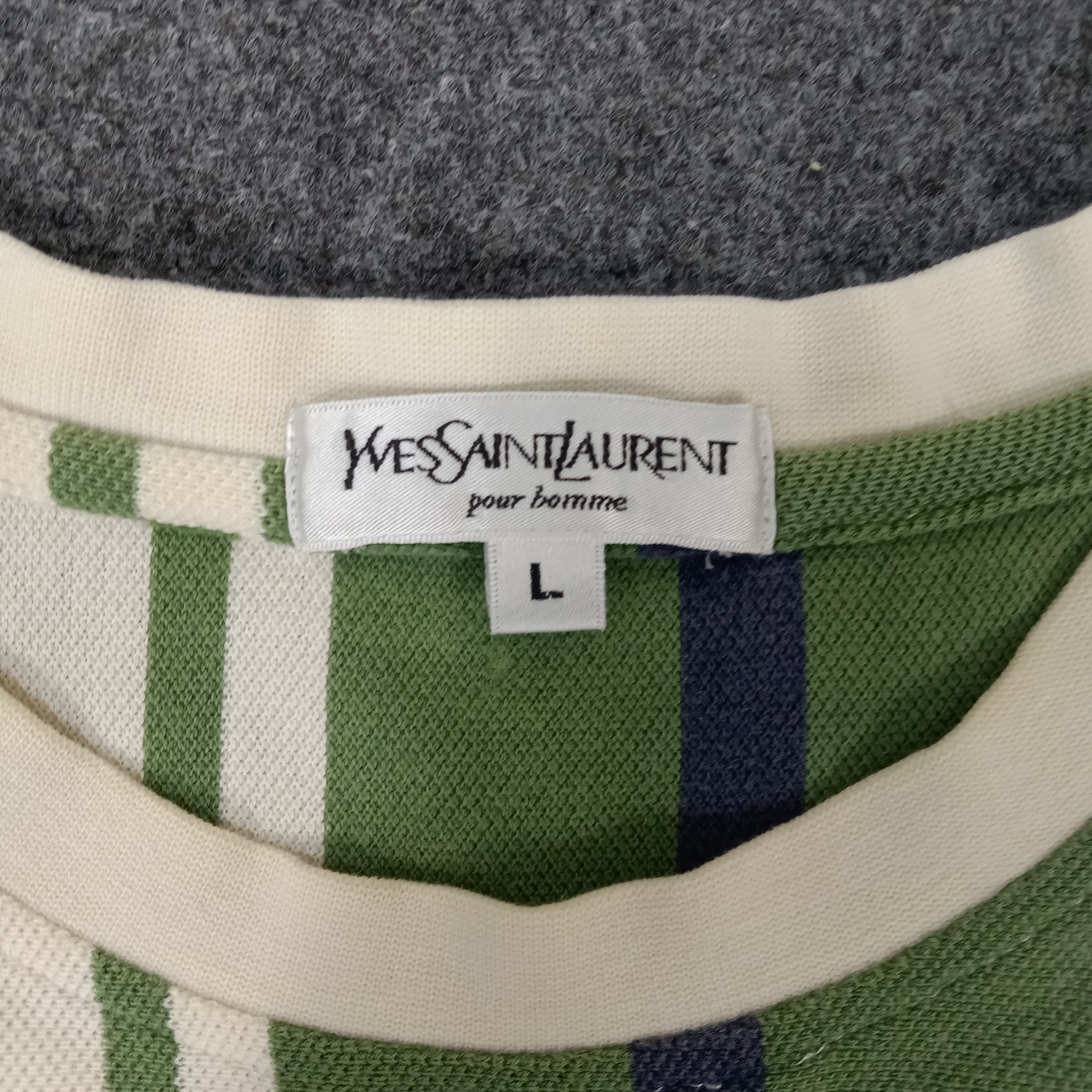 Vintage × Yves Saint Laurent Yves Saint Laurent Italian Brand Stripes Tshirt Size US M / EU 48-50 / 2 - 3 Thumbnail