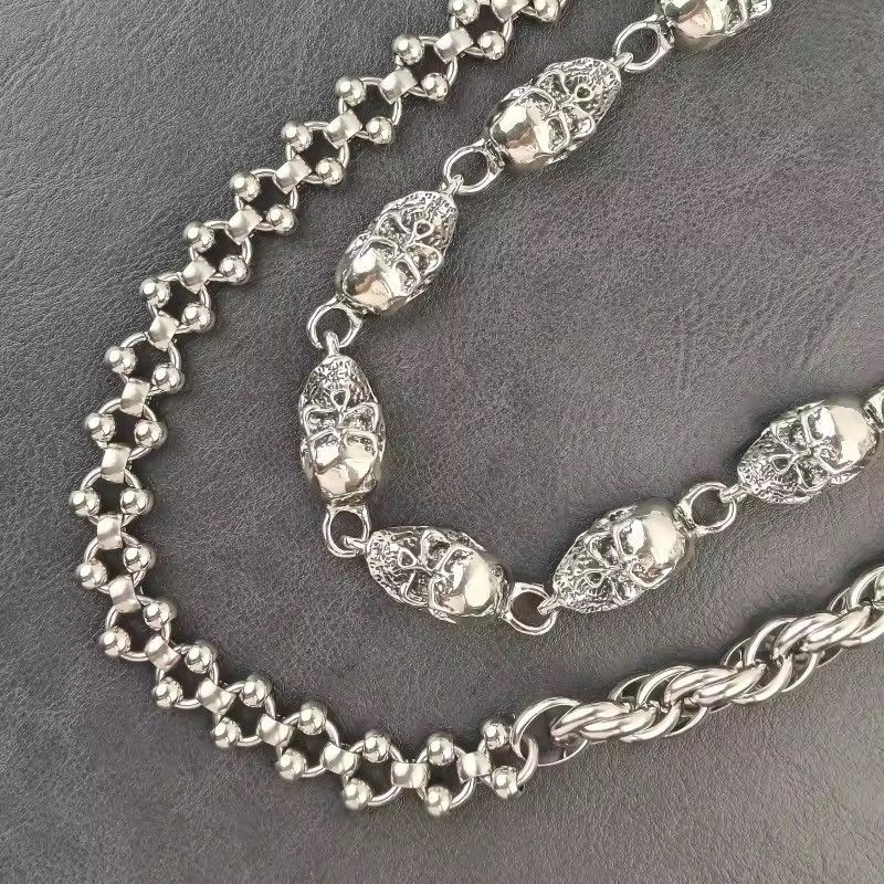 Jewelry Skull Bead Pants Wallet Chain,Y2K Jeans Chain Size ONE SIZE - 10 Thumbnail