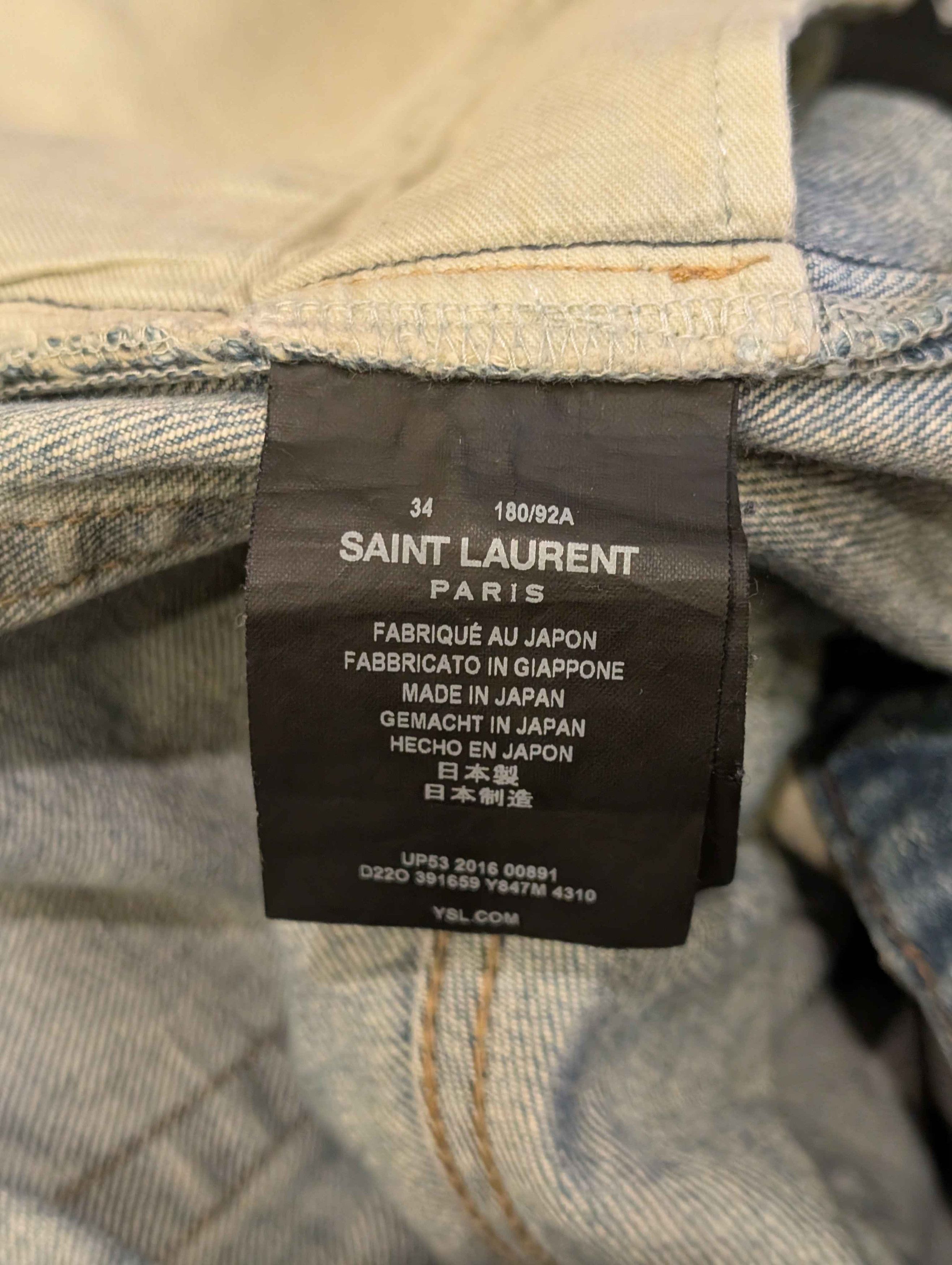 Saint Laurent Paris Saint Laurent Crash 2015 D02 Jeans Light Blue Hedi Slimane Size US 34 / EU 50 - 4 Thumbnail