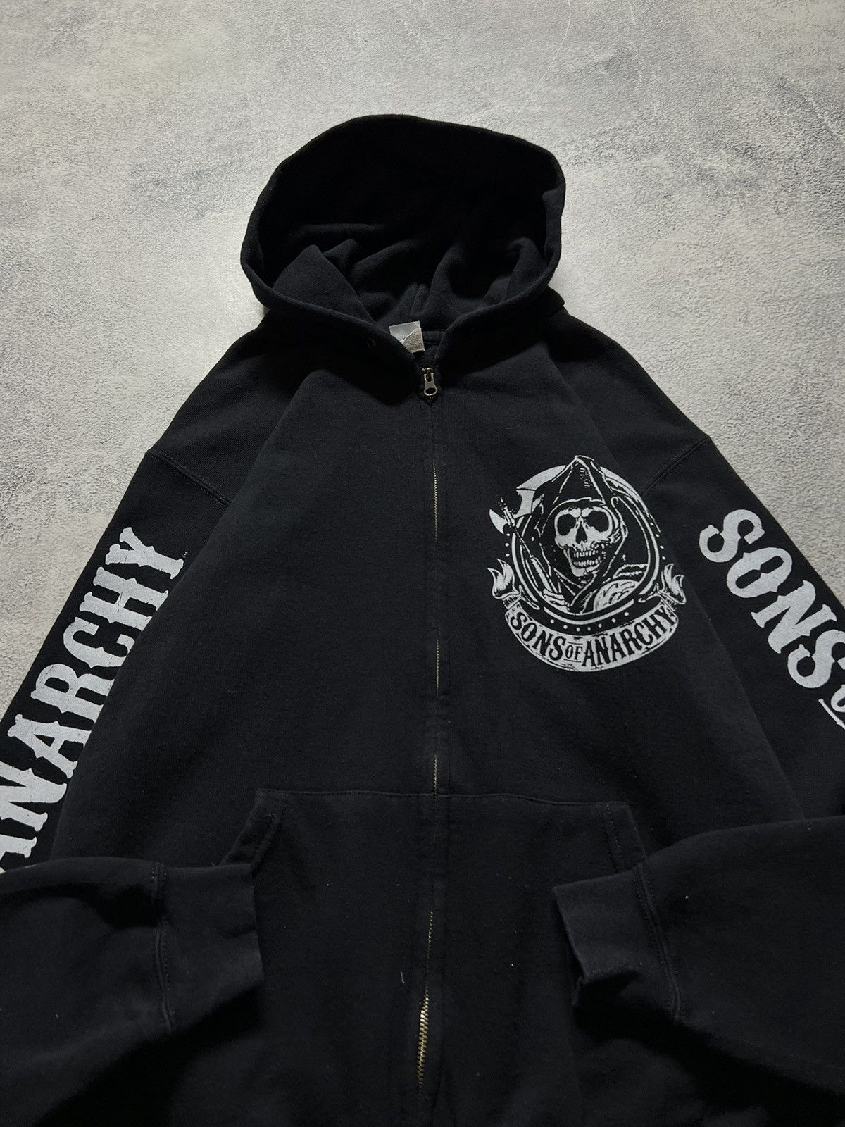 Band Tees × Vintage Vintage Y2k Sons Of Anarchy All Over Print Zip Up Hoodie 00s Size US M / EU 48-50 / 2 - 2 Thumbnail