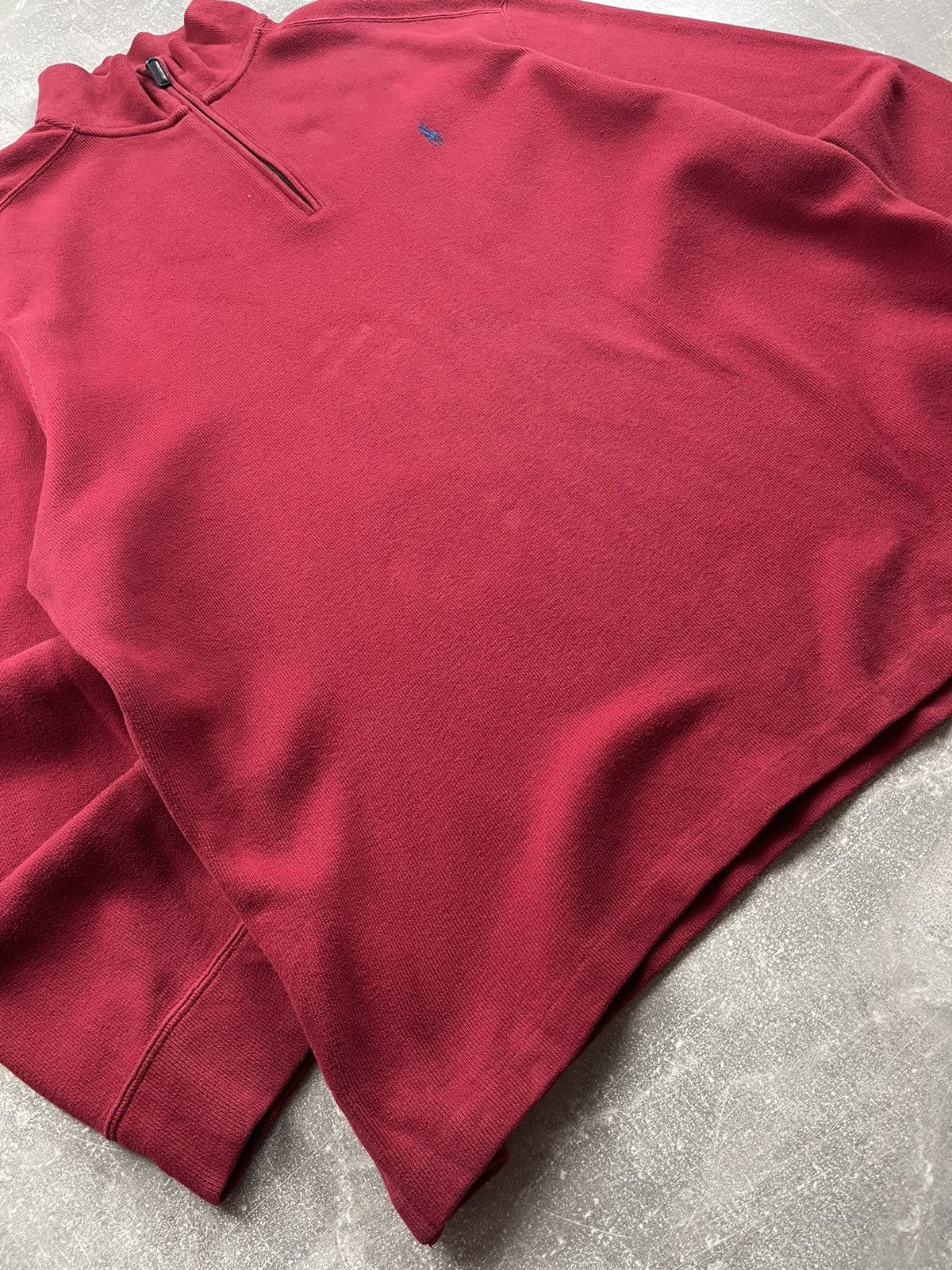 Polo Ralph Lauren × Vintage Vintage Polo Ralph Lauren Red Cotton 1/4 Zip Sweater Size US XL / EU 56 / 4 - 3 Thumbnail