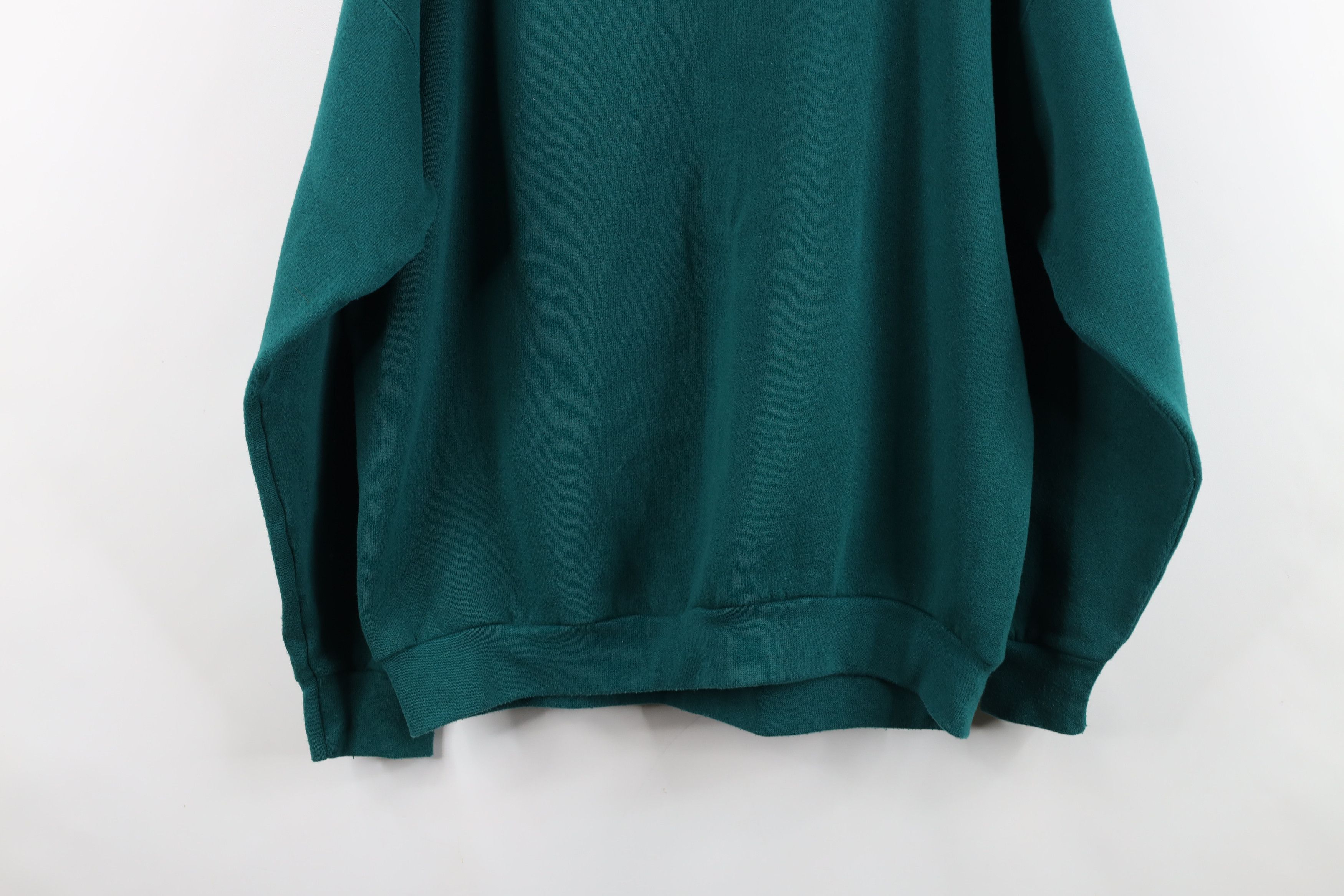 Vintage Vintage 90s Streetwear Blank Crewneck Sweatshirt Green Size US L / EU 52-54 / 3 - 14 Thumbnail