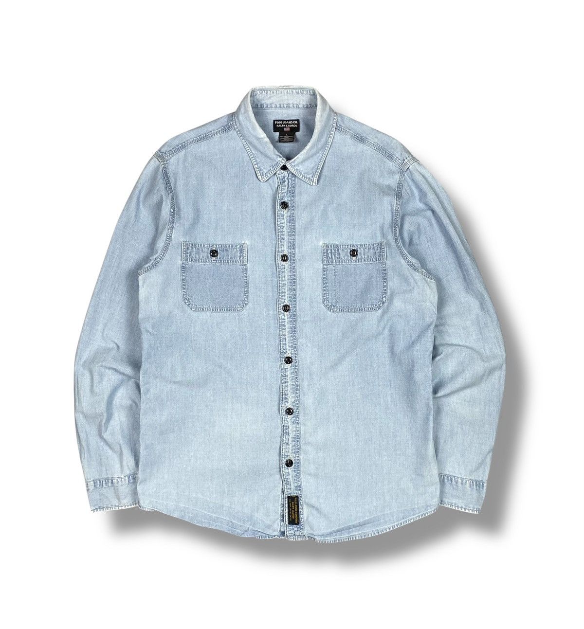 Polo Ralph Lauren Vintage Polo Jeans Co Ralph Lauren Distressed Denim Shirt Size US L / EU 52-54 / 3 - 1 Thumbnail