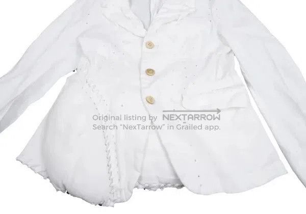 Other Comme Des Garcons White Retro Tied Jacket Size M / US 6-8 / IT 42-44 - 7 Thumbnail