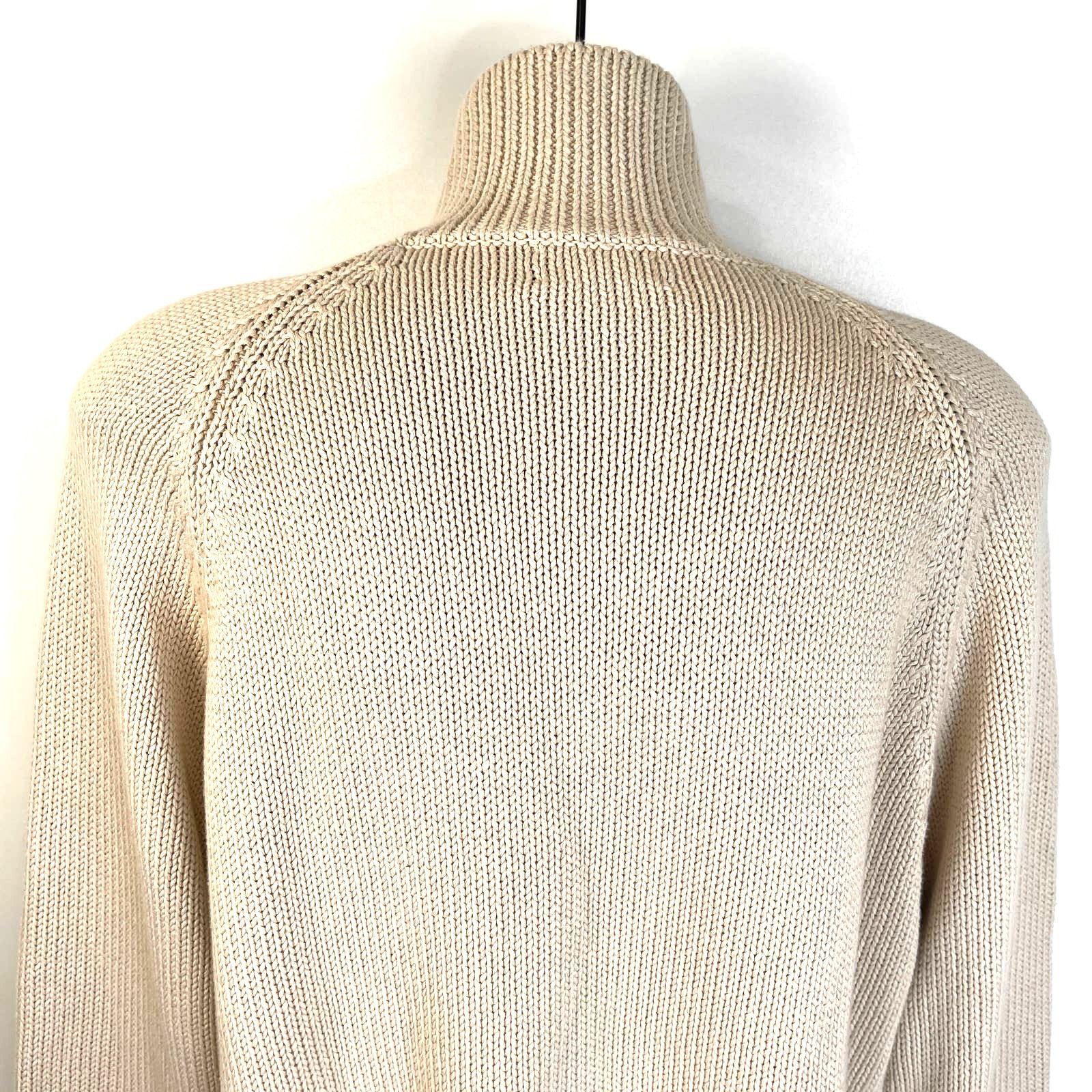 Lands' End Lands' End Cotton Knit Pullover Quarter Zip Wool Free Size US L / EU 52-54 / 3 - 7 Thumbnail