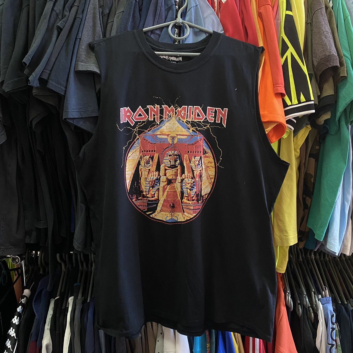 Band Tees × Vintage Vintage Iron Maiden Big Pharaoh Logo rock band sleeveless Size US L / EU 52-54 / 3 - 1 Thumbnail