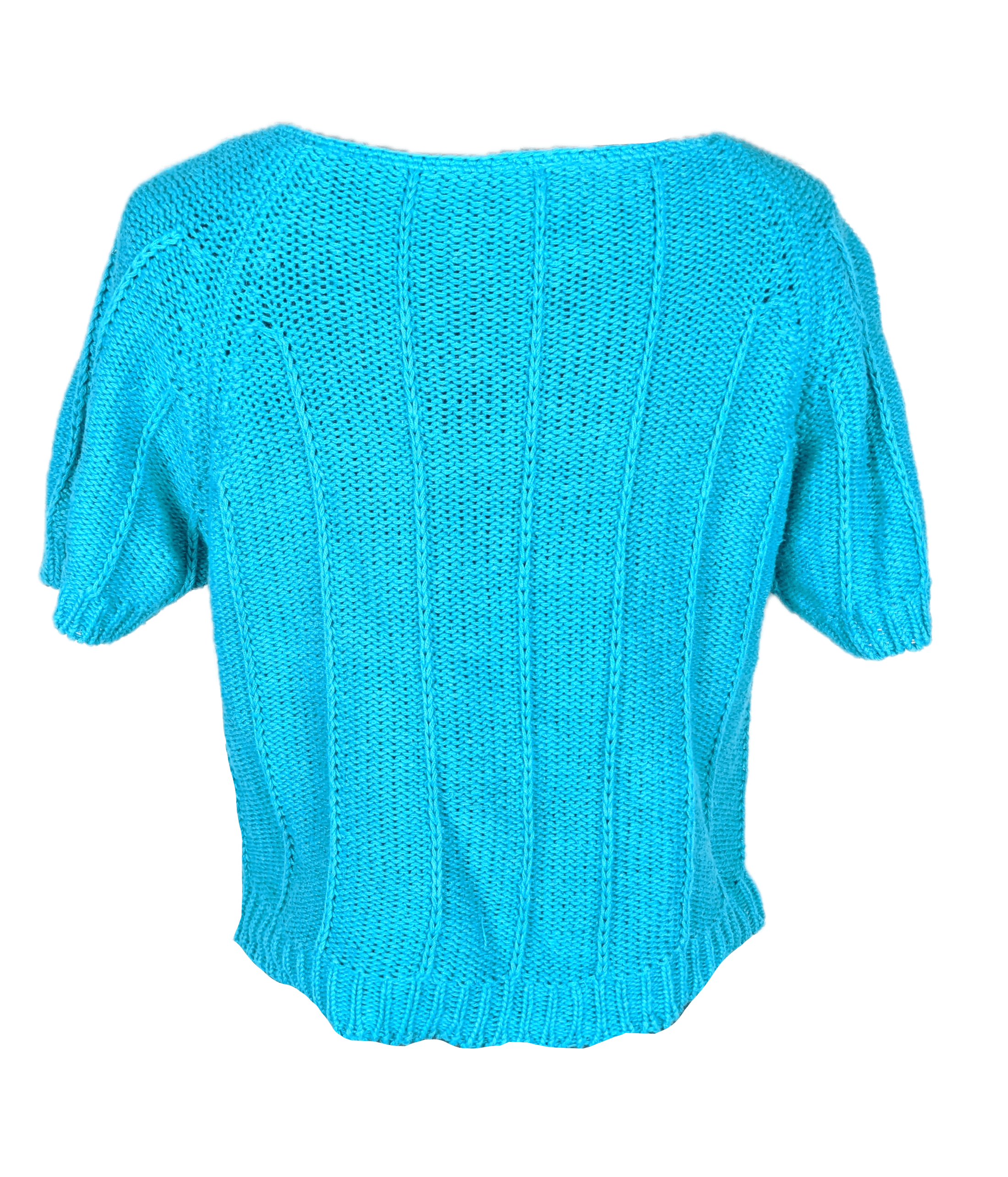 Vintage 1980's Blue Knit Top Size ONE SIZE - 4 Thumbnail