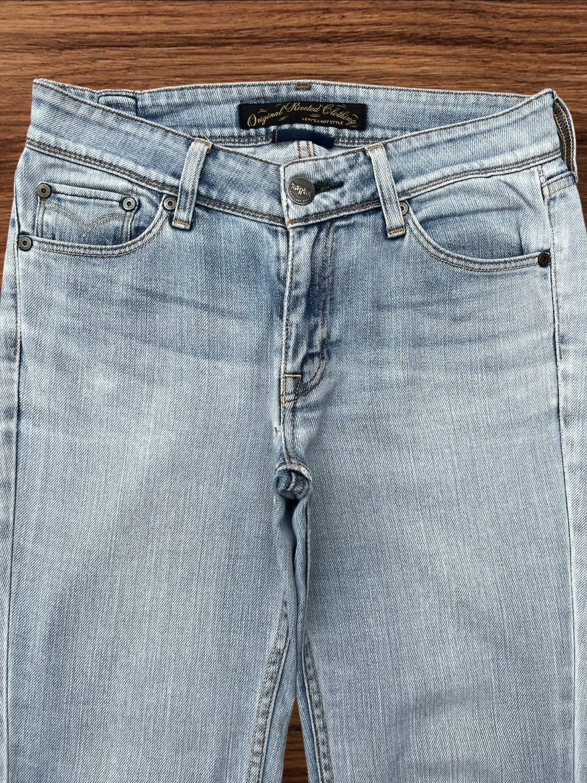 Levi's × Levi's Vintage Clothing Vintage Y2K Levi’s Light Blue Washed Mid Rise Flare Jeans Size 29" - 3 Thumbnail