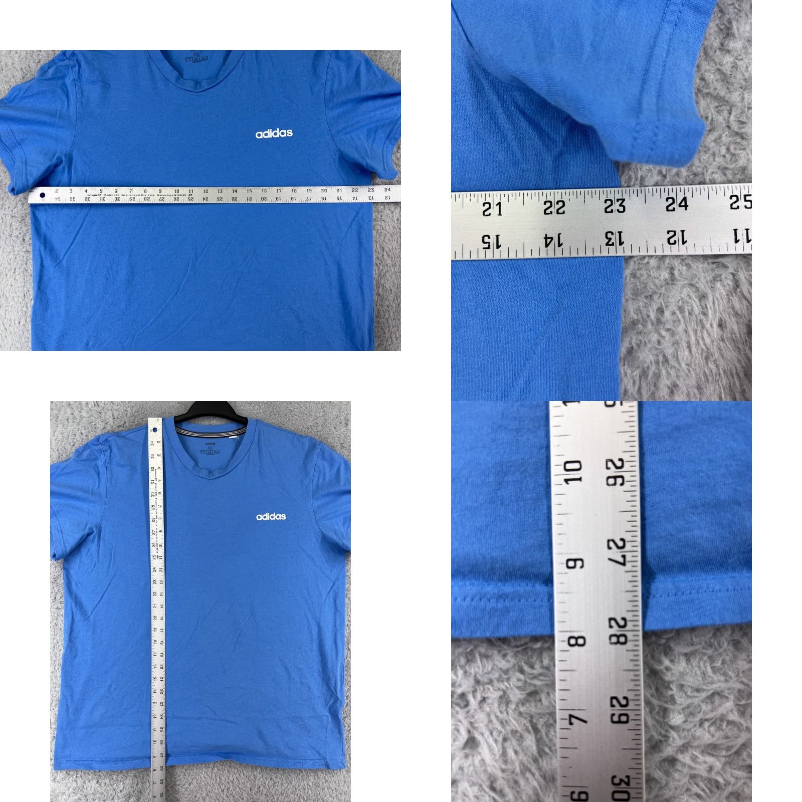 Adidas Adidas Shirt Mens XL Blue Short Sleeve Crew Neck Cotton Logo Size US XL / EU 56 / 4 - 9 Thumbnail