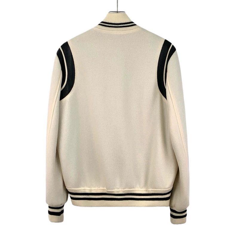 Saint Laurent Paris Saint Laurent Paris Off-white striped wool stand-up collar Size US S / EU 44-46 / 1 - 2 Thumbnail