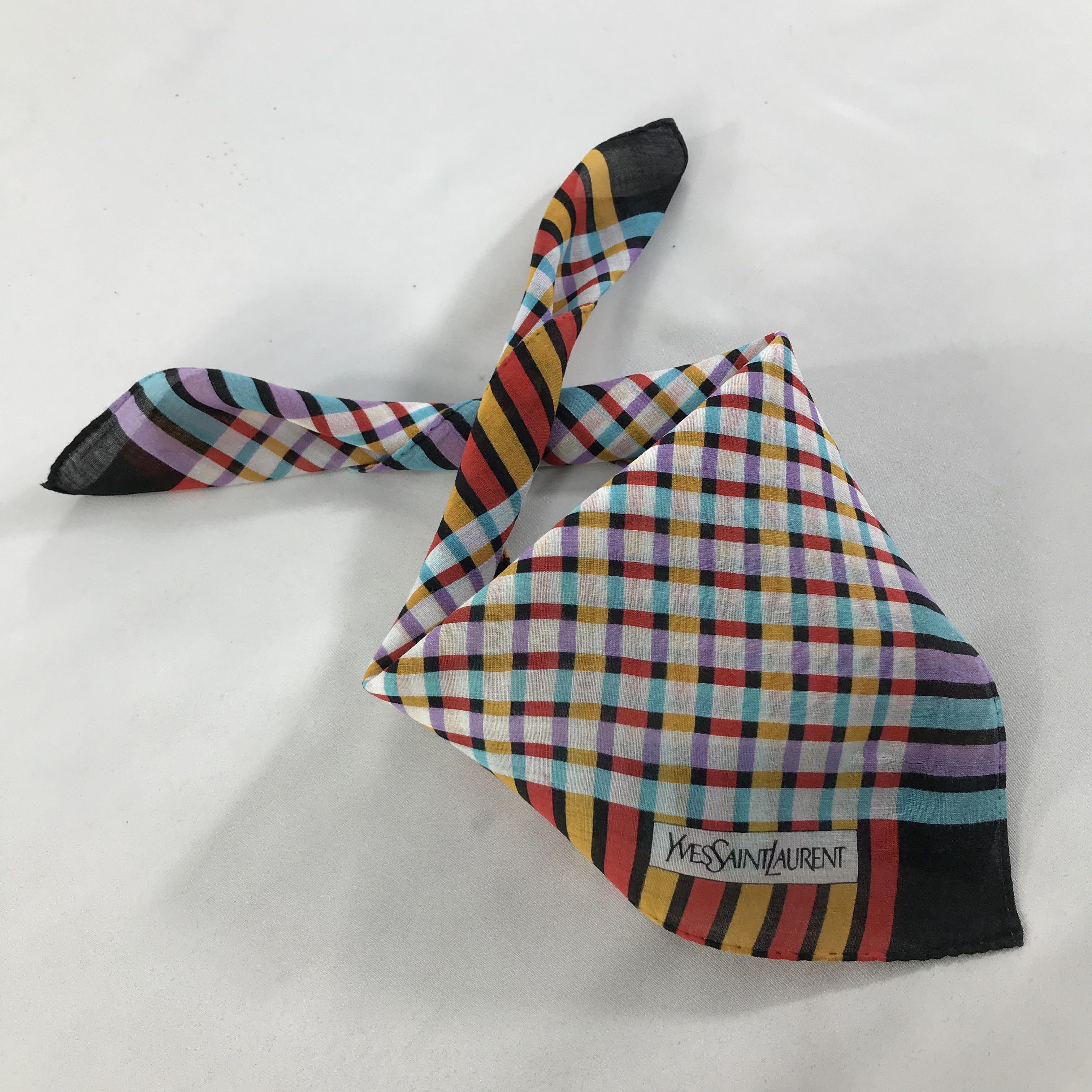 Vintage × Yves Saint Laurent Yves Saint Laurent Bandana / Handkerchief/Neckerchief -S1348 Size ONE SIZE - 4 Thumbnail