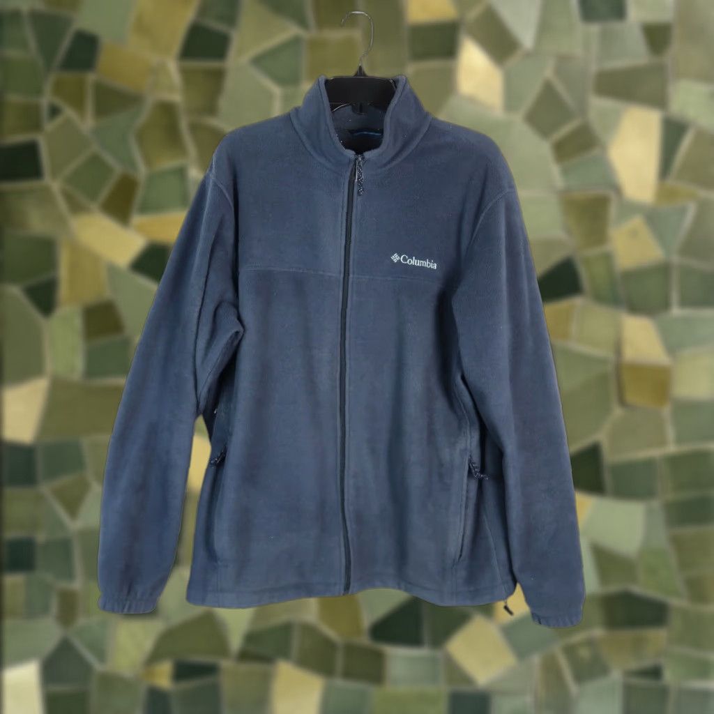 Vintage Columbia Men's Steens Mountain Front Zip Fleece Jacket Navy Blue XL Size US XL / EU 56 / 4 - 1 Thumbnail
