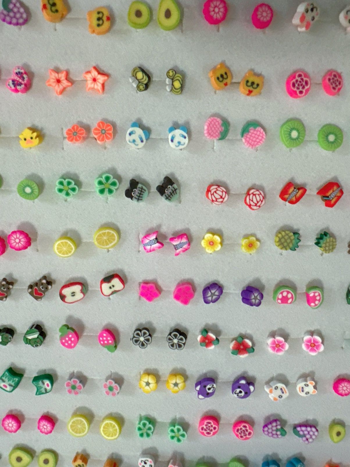 Designer 10 pair of baby earrings studs plastic harmless post lightwe Size ONE SIZE - 16 Thumbnail