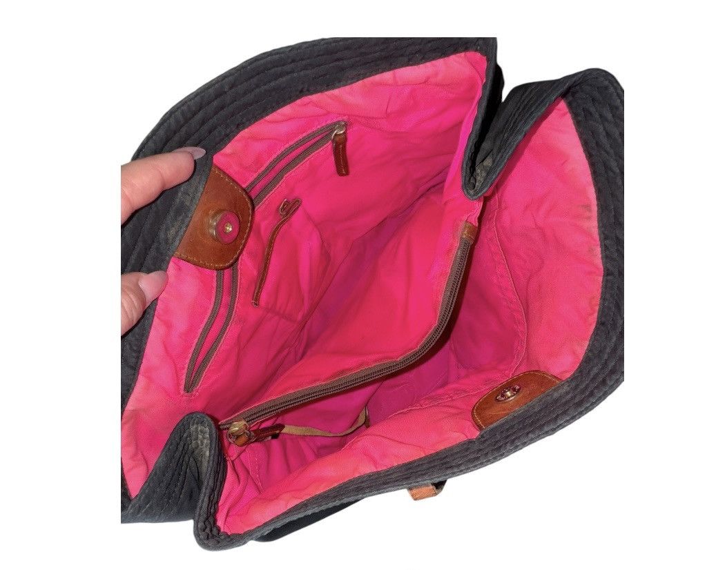 Dooney & Bourke Dooney And Bourke Nylon Tote Handbag Bucket Purse Black Brow Size ONE SIZE - 10 Thumbnail
