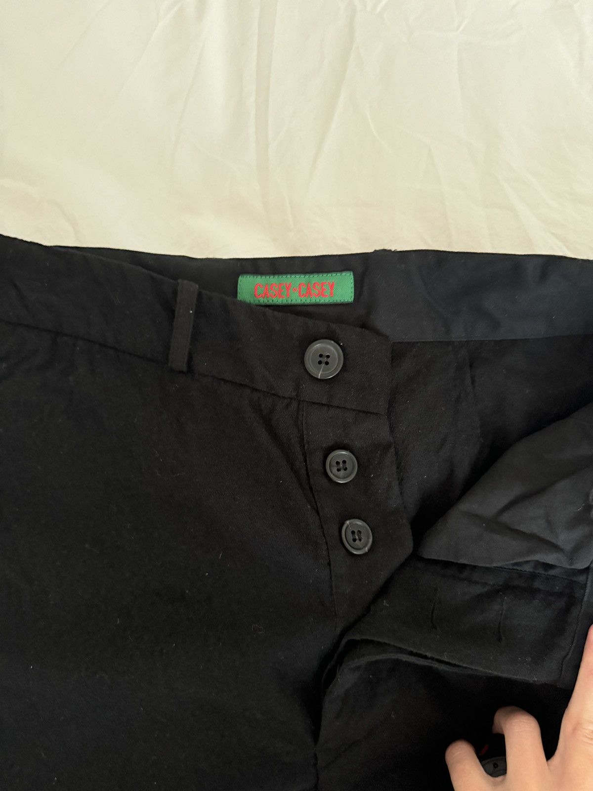 Casey Casey Black Wool Trousers Size US 30 / EU 46 - 2 Thumbnail