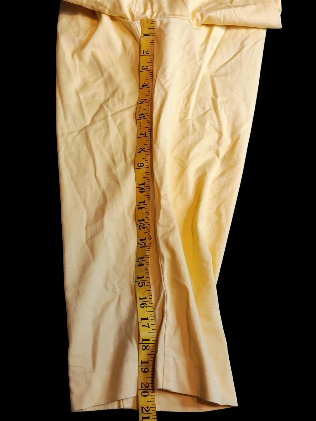 Unknown London Kim Rogers Yellow Women's Casual Capri Pants Size 12P Size 34" / US 12 / IT 48 - 4 Thumbnail