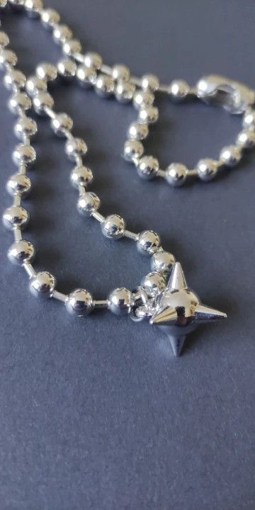Vintage 45cm 6mm Beads Ball Chain Choker Morning Star Short Necklace Size ONE SIZE - 6 Thumbnail