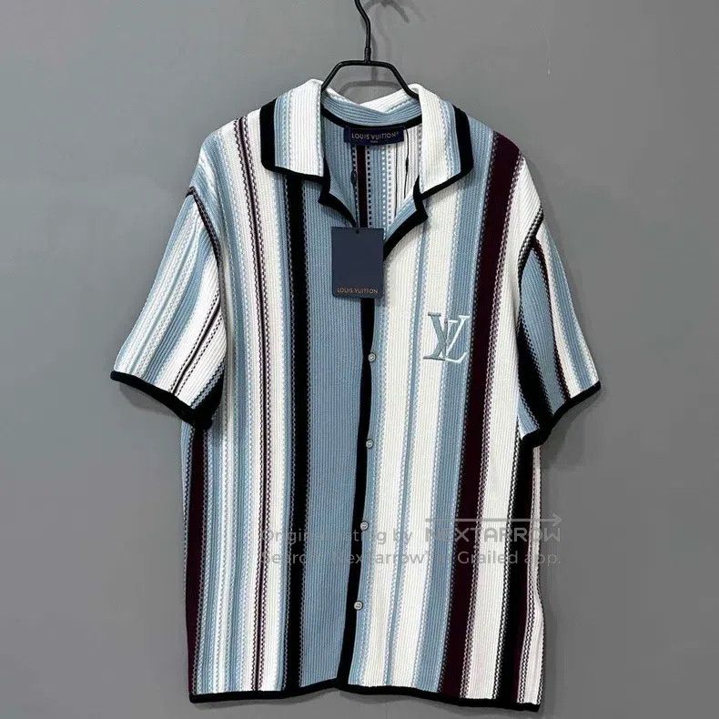 Louis Vuitton Louis Vuitton FW25 embroidered logo striped short sleeve s Size US S / EU 44-46 / 1 - 2 Thumbnail