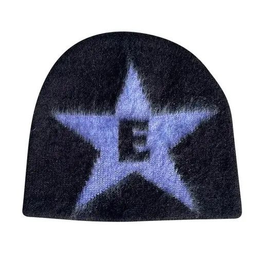 VIBE Y2K Hat Star Jacquard Knitted Hat Size ONE SIZE - 1 Thumbnail