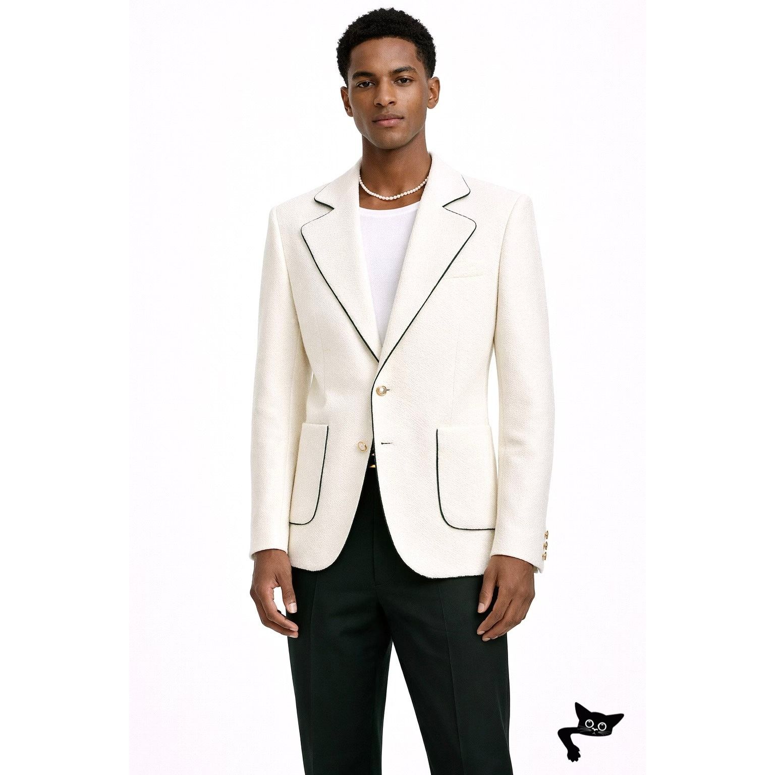 Casablanca Casablanca Tennis Club Ivory Piped Blazer Men's US 38 Size US M / EU 48-50 / 2 - 3 Thumbnail