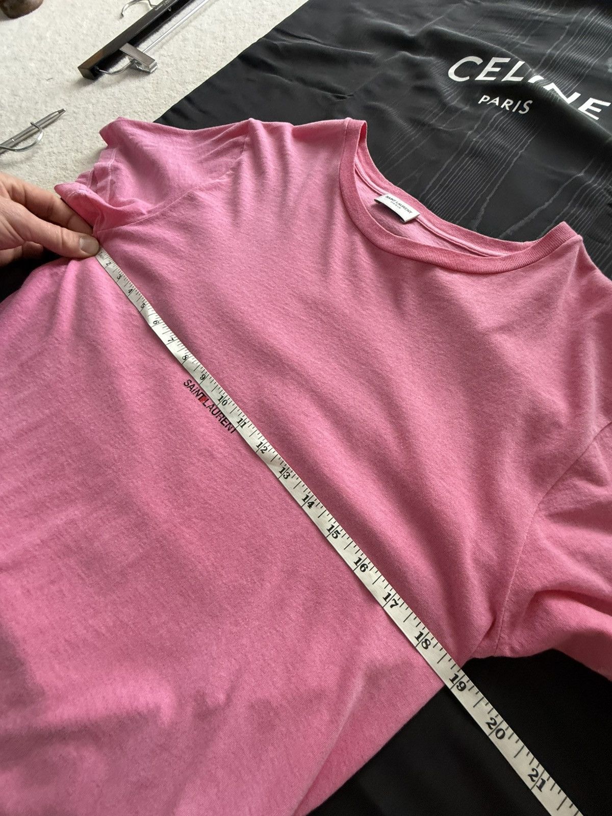 Saint Laurent Paris $550 Saint Laurent Rive Gauche logo t shirt pink M grail Size US M / EU 48-50 / 2 - 6 Thumbnail