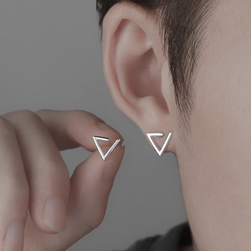 Jewelry × Sterling Silver One pairs Vibe Earrings Gothic Punk Chrome Jewelry Spike Size ONE SIZE - 1 Thumbnail