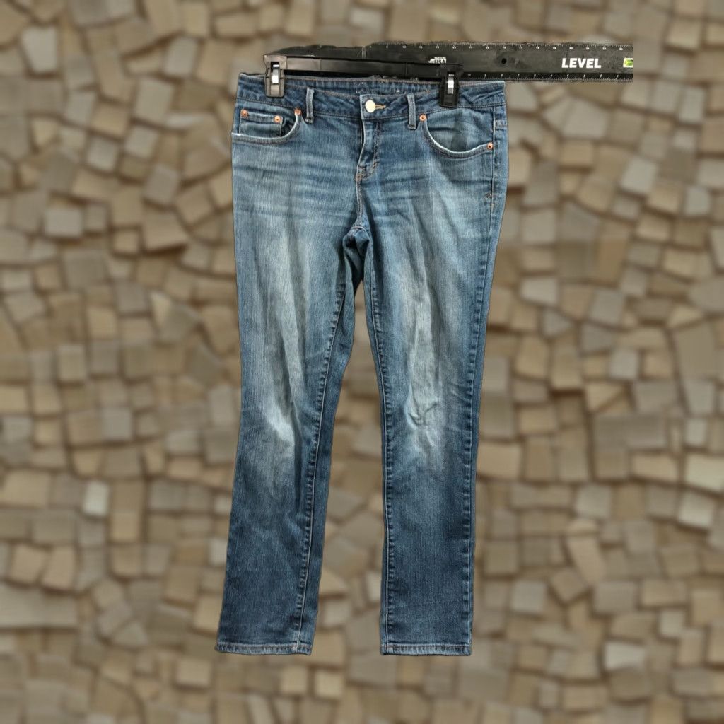 Vintage Aéropostale Bayla Skinny Jeans Short Womens Size 6 Medium Wash Blue Size 28" / US 6 / IT 42 - 1 Thumbnail