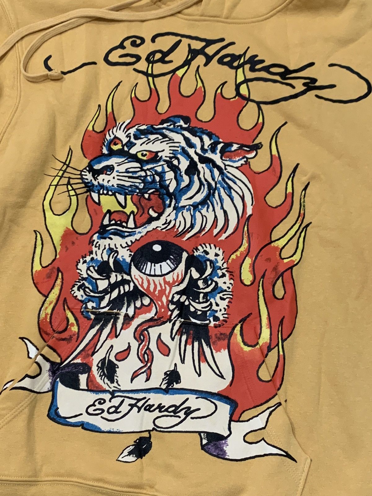 Ed Hardy *RARE* New Ed Hardy Flame Tiger Eyeball Hoodie Big Print AOP Size US XL / EU 56 / 4 - 4 Thumbnail