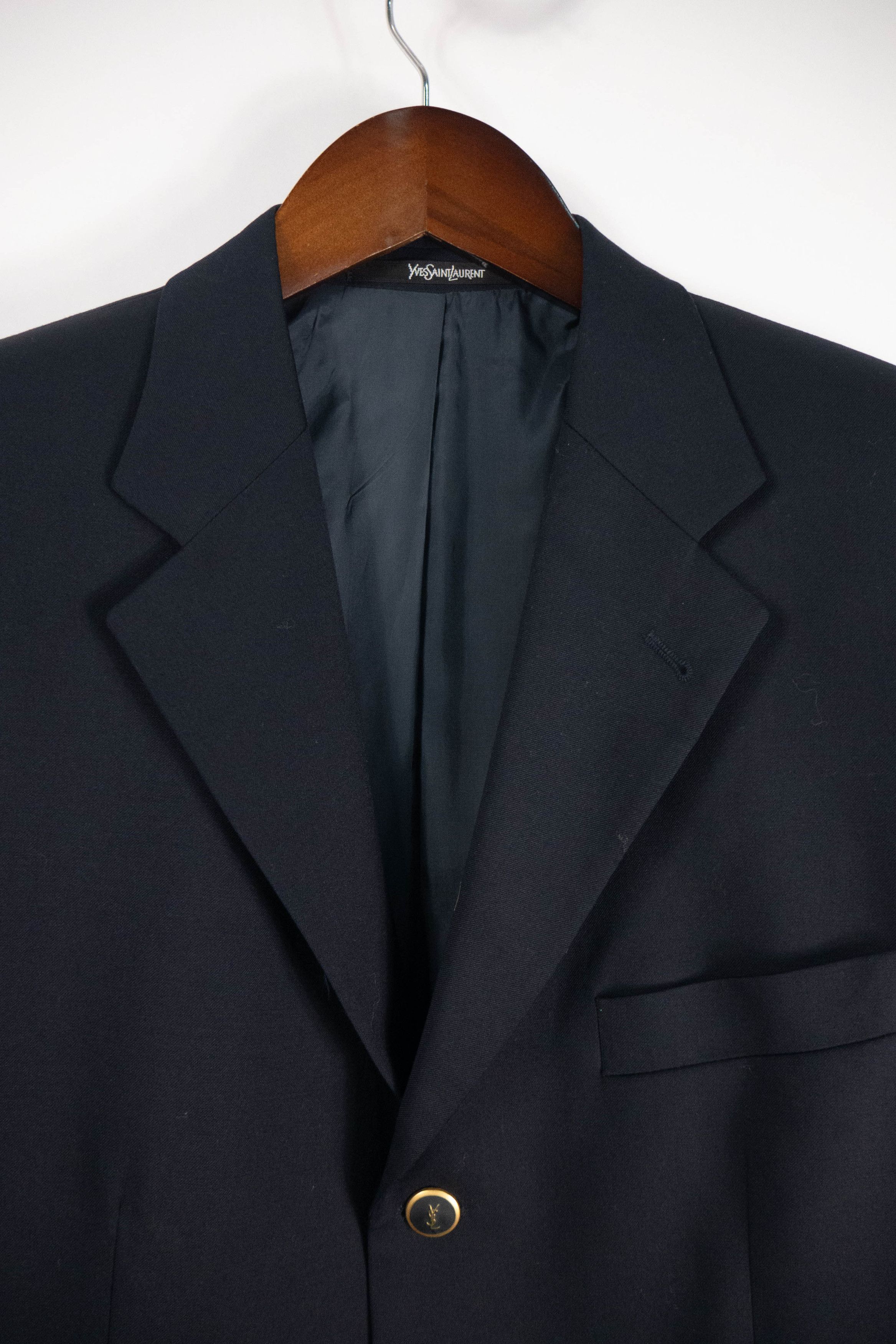 Designer × Yves Saint Laurent Ysl Yves Saint Laurent blazer fastened with gold buttons Size 50R - 4 Thumbnail