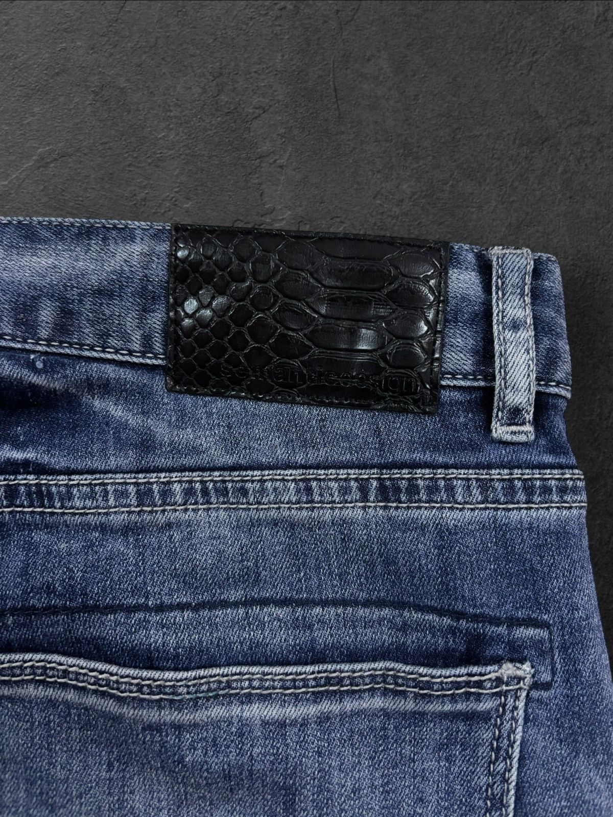 semanticdesign Semanticdesign Gold White Whisker Faded Jeans Size US 31 - 8 Thumbnail