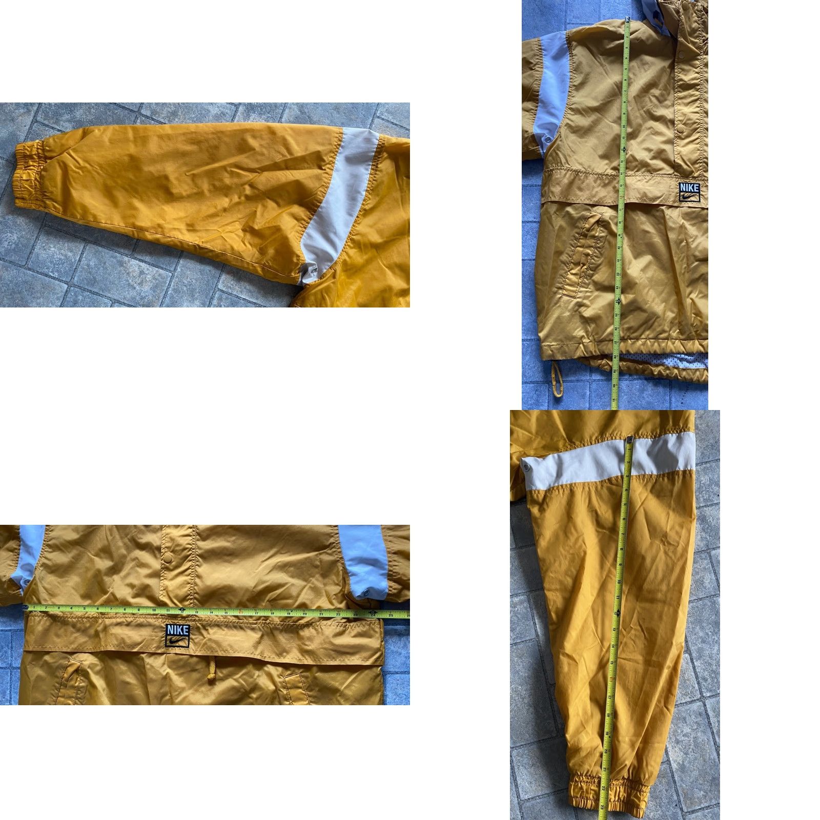 Nike Nike Windbreaker Jacket Men L Yellow Hooded Pockets Zipped Pockets Front Pocket Back Vents nylon polyester Regular Size US L / EU 52-54 / 3 - 8 Thumbnail