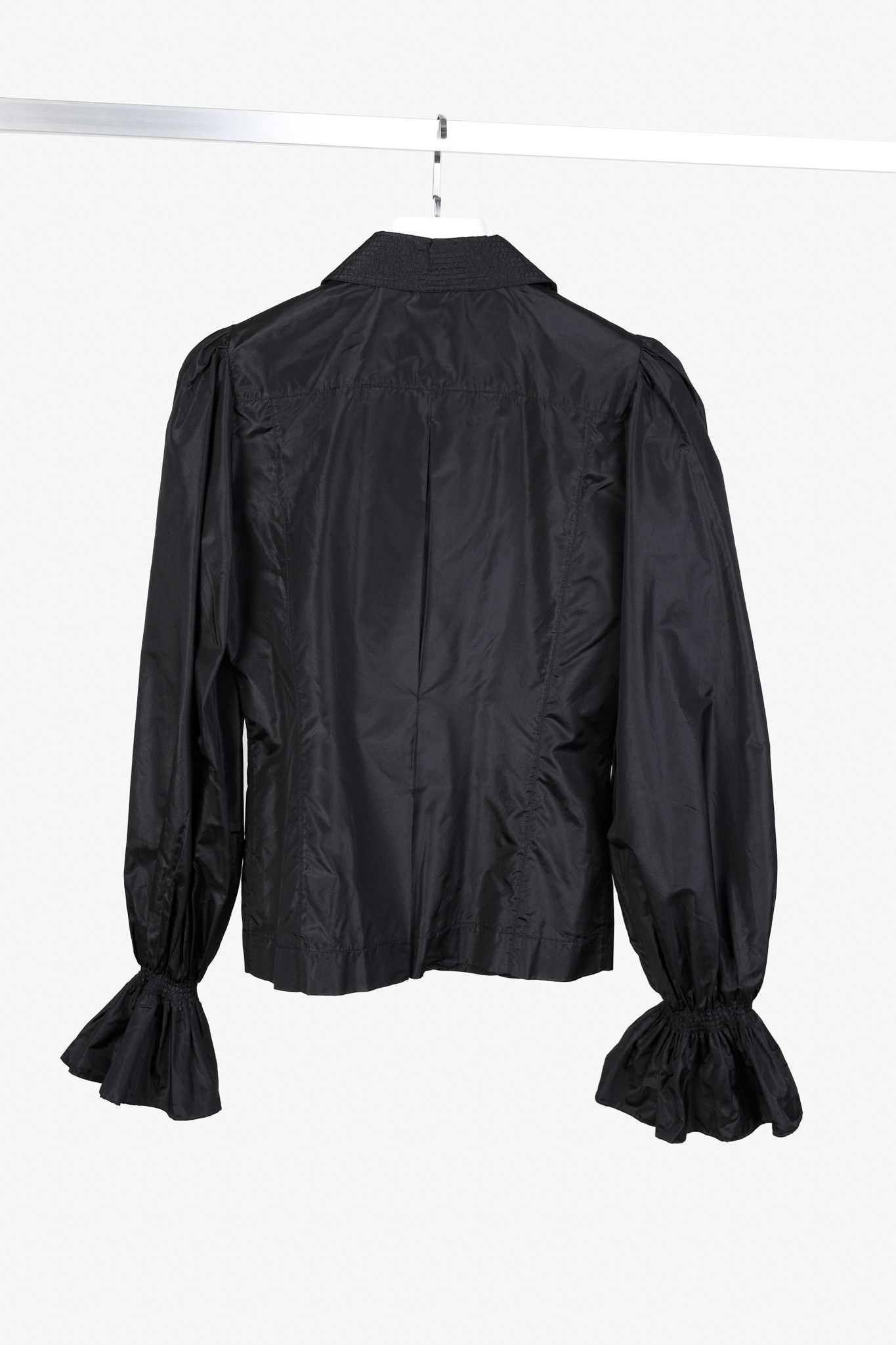 Fendi Fendi 1940s Style Black Nylon Dramatic Sleeve Blouse Size M / US 6-8 / IT 42-44 - 2 Thumbnail