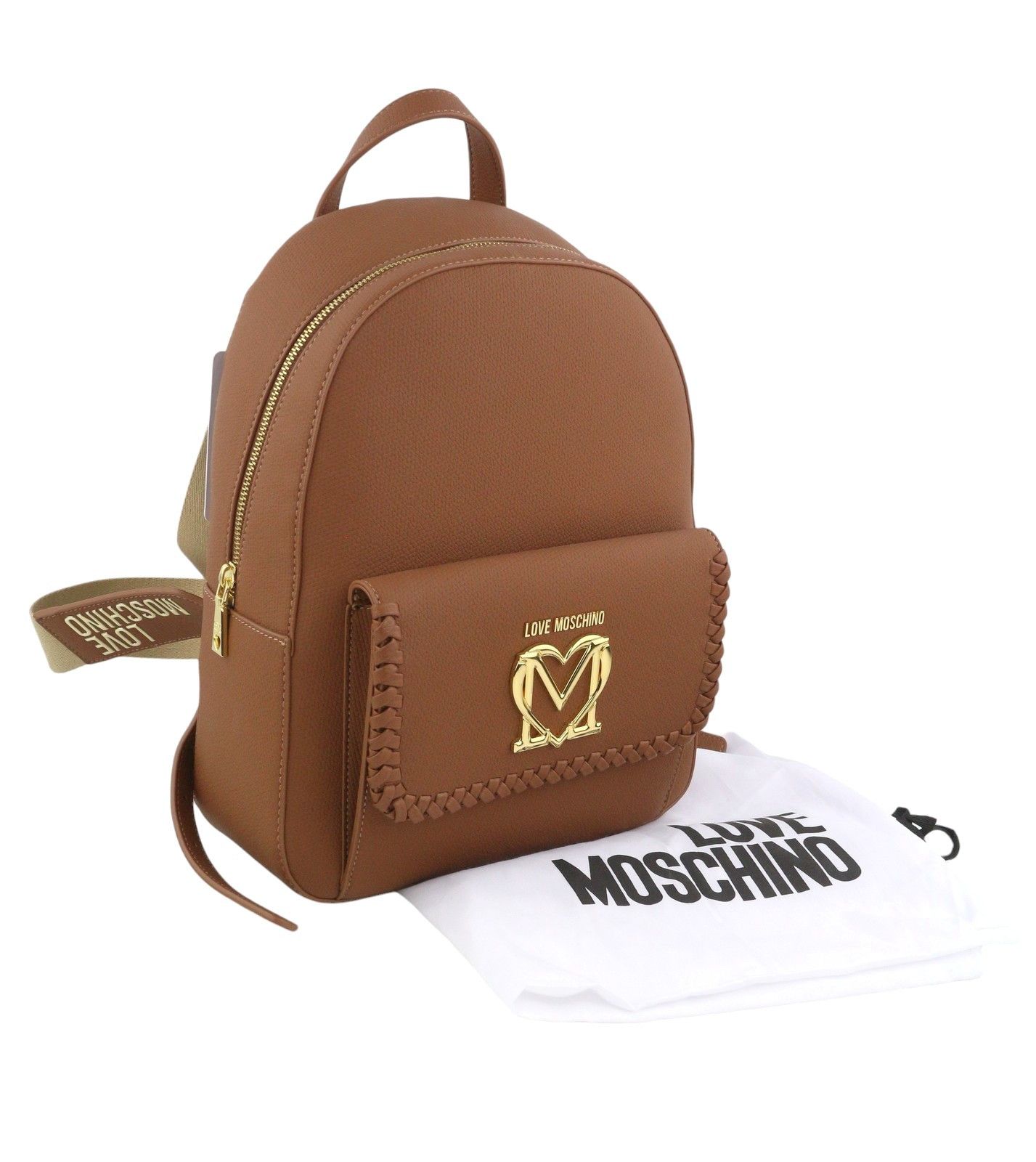 Love Moschino ZAINO PU CAMMELLO OS Brown Logo Backpack 87736 Size ONE SIZE - 1 Thumbnail