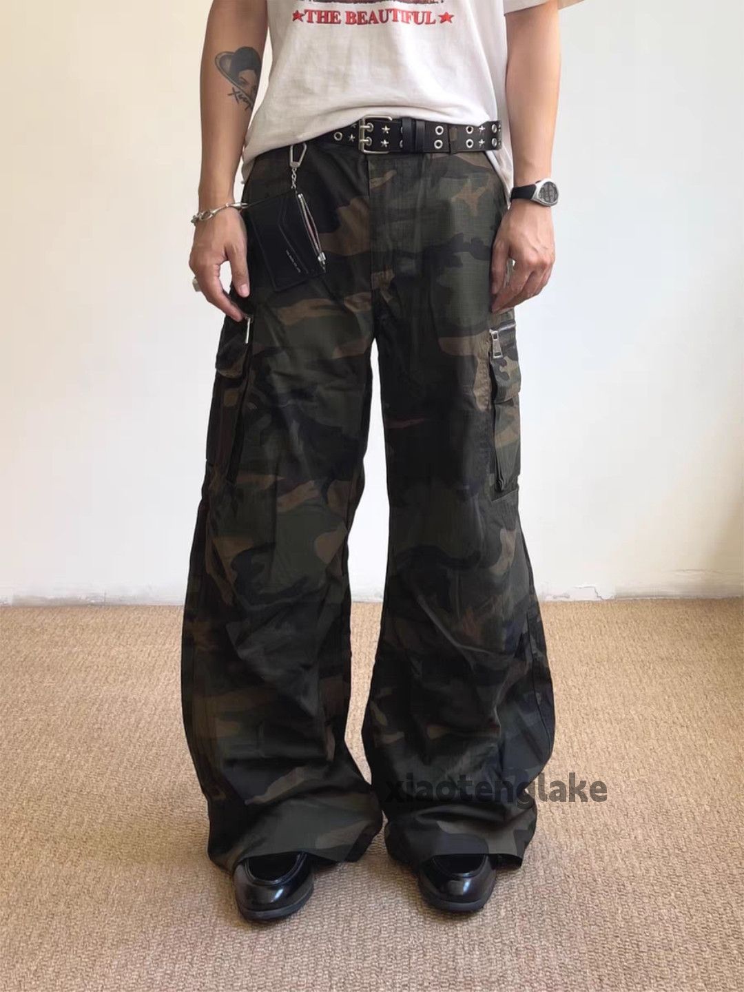 Vintage zx utility loose baggy wide Leg flared camo cargo pants Size US 28 / EU 44 - 2 Thumbnail