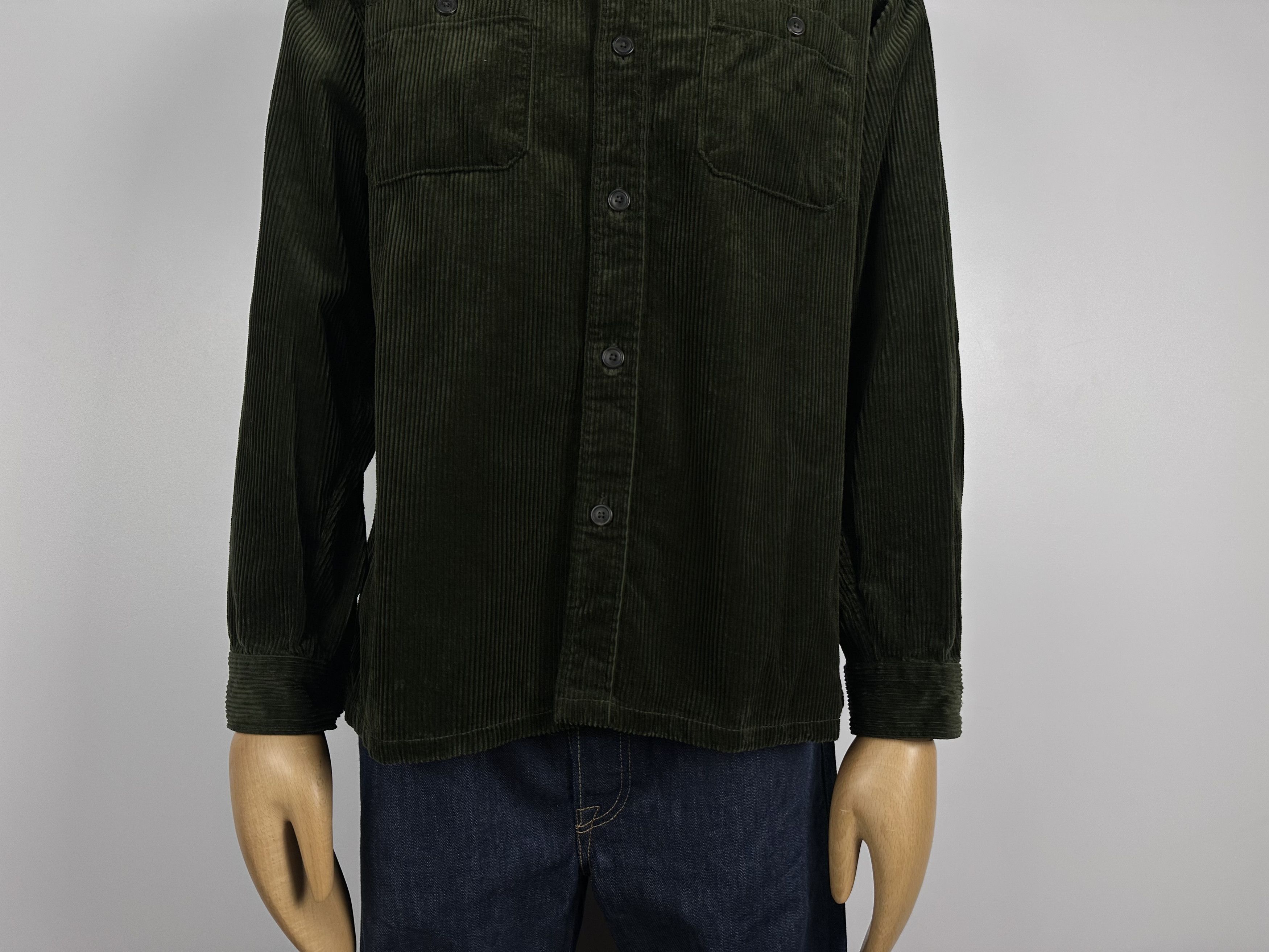 Uniqlo Uni Qlo Corduroy Long Sleeve Over Shirt Green Mens Size M Size US M / EU 48-50 / 2 - 3 Thumbnail