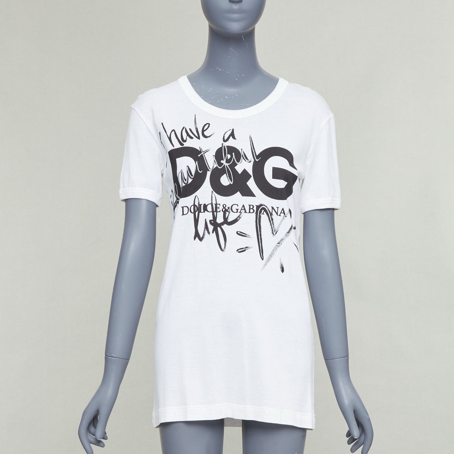 Tシャツ・カットソー Dolce & Gabbana Mambo' Top DOLCE & GABBANA T-shirt Black With Love Always Crew Neck Top