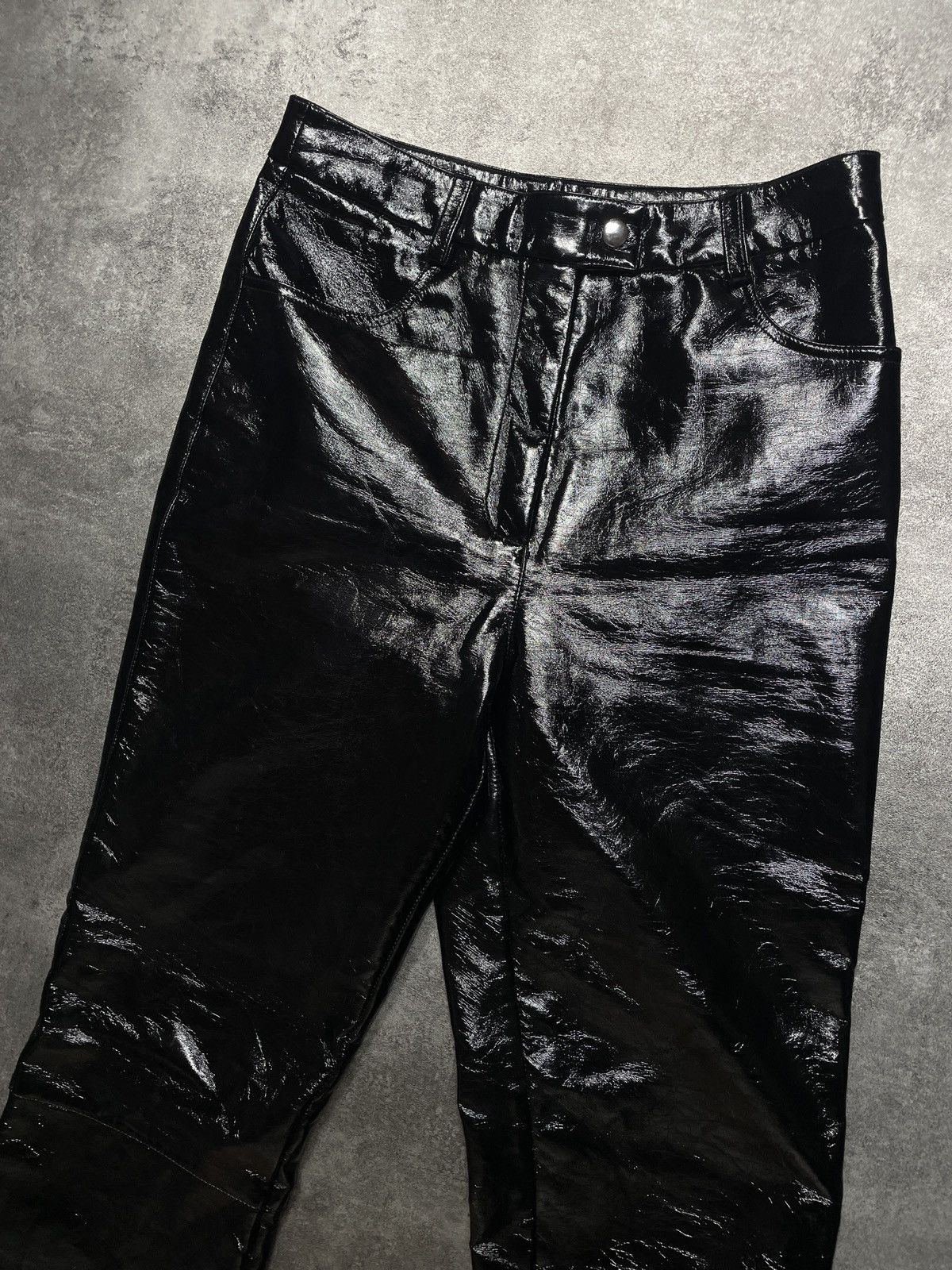 Vintage Viscose🔥Hype Streetwear Pants Eco Leather Opium Goth Size 27" / US 4 / IT 40 - 4 Thumbnail