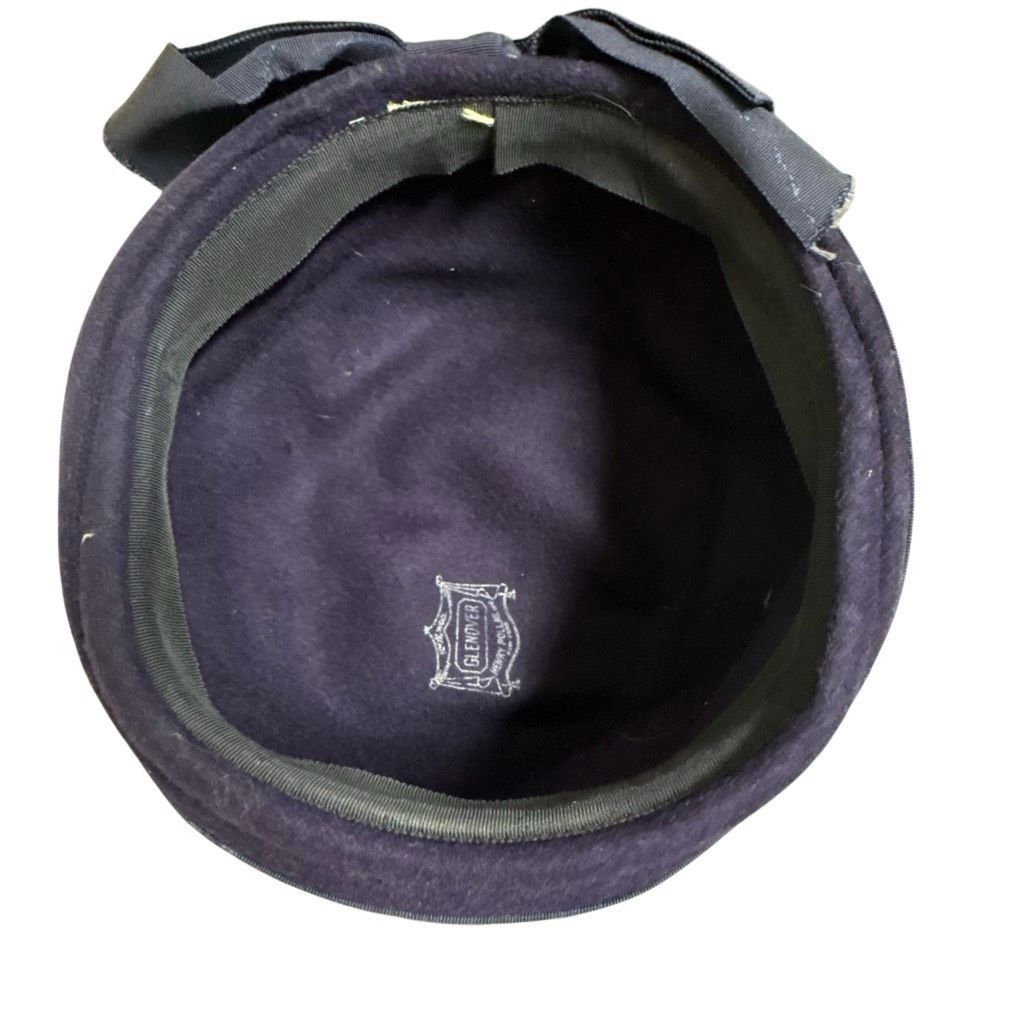 Vintage Glenover Vintage Navy Blue Cloche Hat 100% Wool Ribbon Bow H Size ONE SIZE - 5 Thumbnail