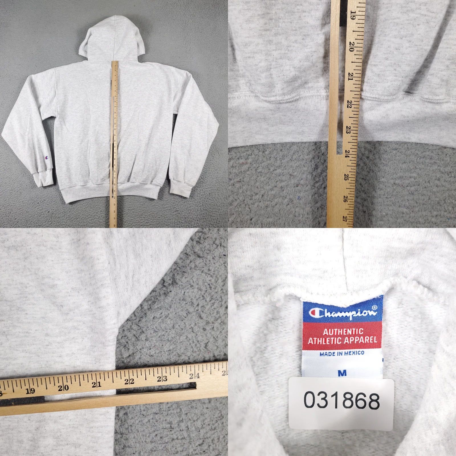 Champion Champion Hoodie Mens Medium Gray Casual Pullover Sweatshirt Size US M / EU 48-50 / 2 - 8 Thumbnail