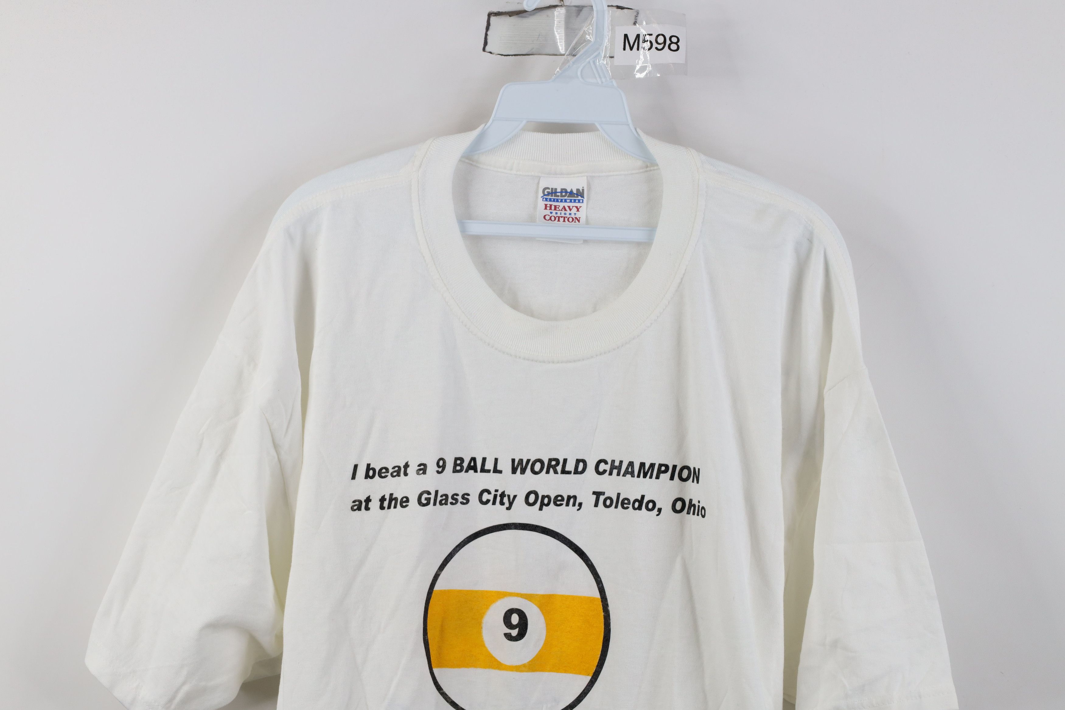 Vintage Vintage 90s 9 Ball World Champion Glass Open Pool T-Shirt Size US XL / EU 56 / 4 - 2 Thumbnail
