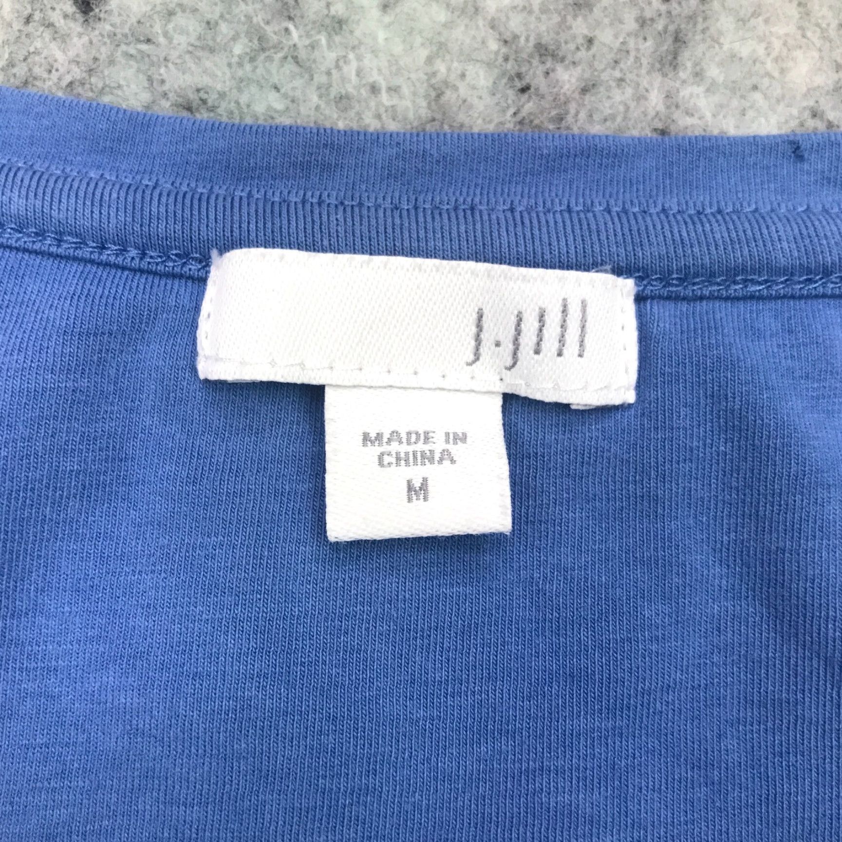 J. Jill J. Jill Shirt Womens M Blue Stripe Back Button Down V-Neck 3/4 Sleeve Cotton Blend Casual Shirt Nike Size M / US 6-8 / IT 42-44 - 3 Thumbnail