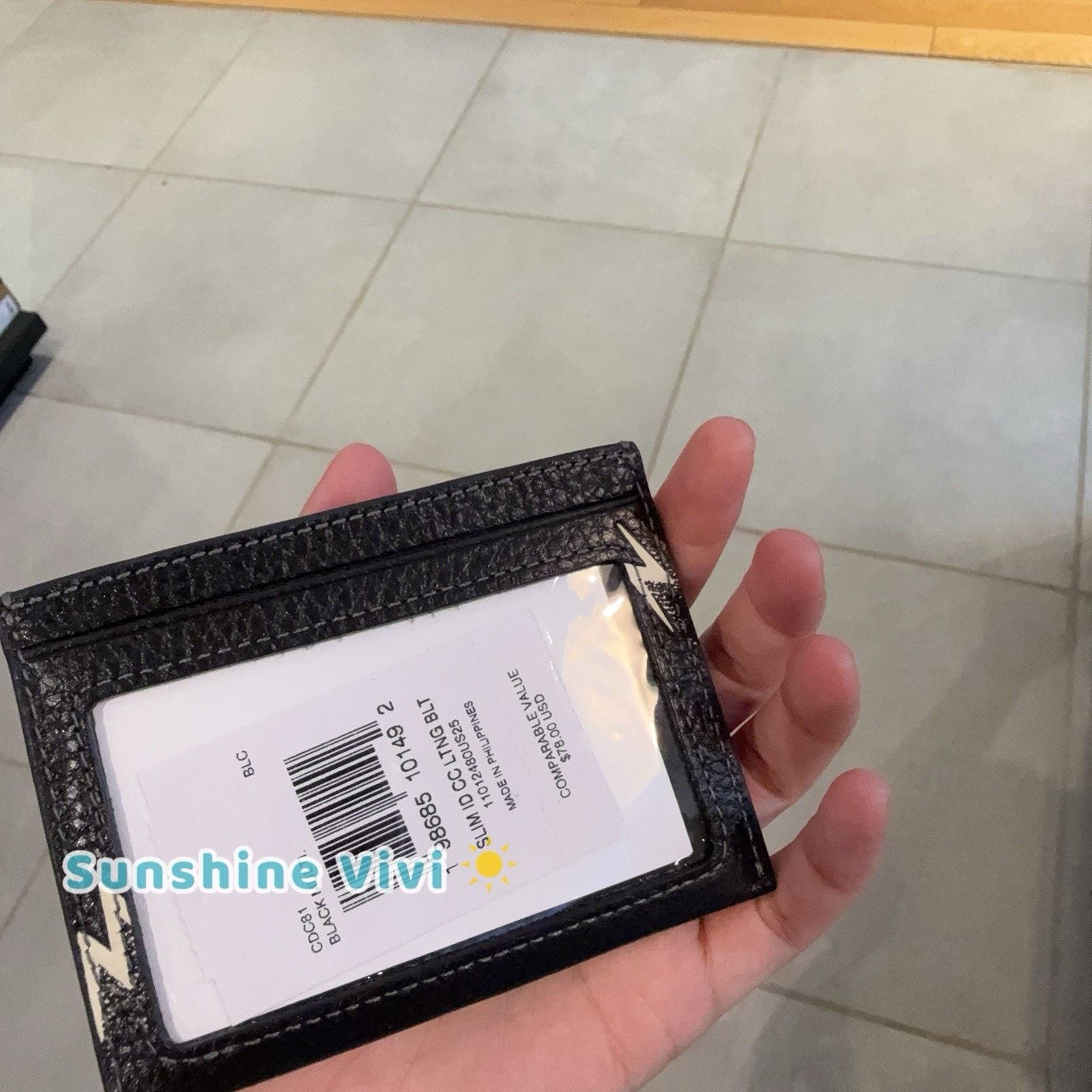 Coach NWT Coach Slim Id Card Case Lightning Bolt Print Black CDC81 Size ONE SIZE - 2 Thumbnail