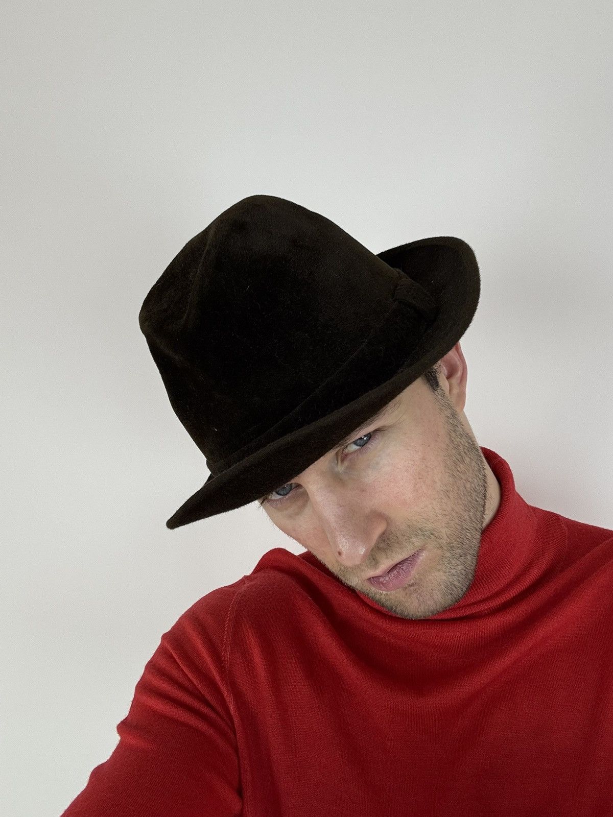 Designer × Vintage Mens brimmed hat WEGENER Velour Vintage Handmade Size 54-55 Size ONE SIZE - 3 Thumbnail