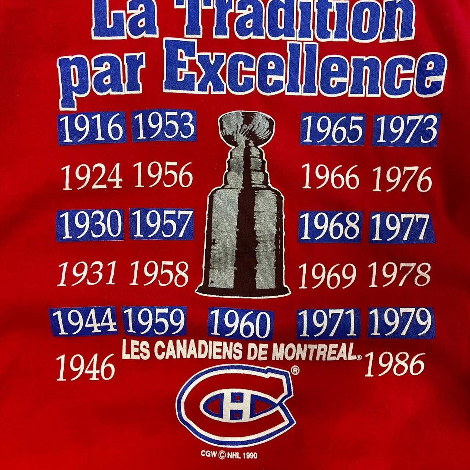 NHL 1990 Montreal Canadians NHL Championship Tee Size US S / EU 44-46 / 1 - 2 Thumbnail