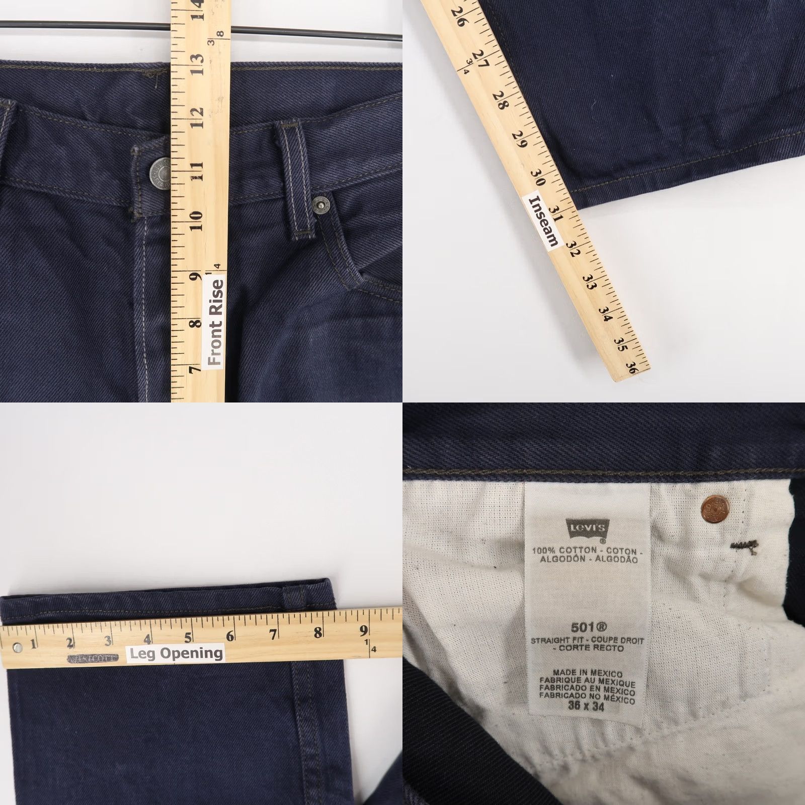 Levi's Levi's 501 Jeans Mens Regular Straight Blue Dark Wash Button Fly 36x34 Denim 5-Pocket Logo Juniors Sizes N/A Size US 36 / EU 52 - 8 Thumbnail