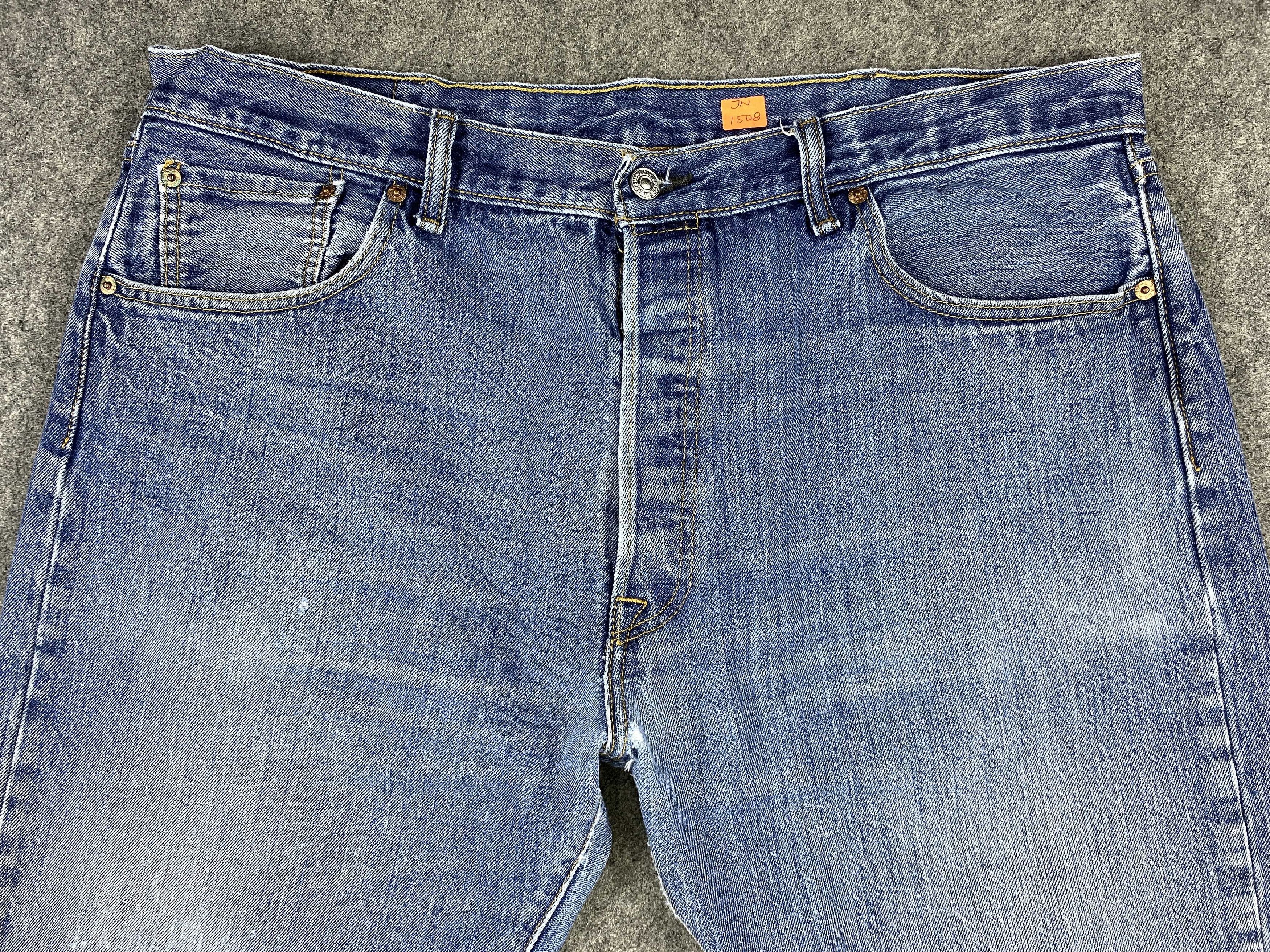 Levi's Blue Vintage Levi's 501 Jeans 39x32 Denim -JN1508 Size US 39 - 3 Thumbnail