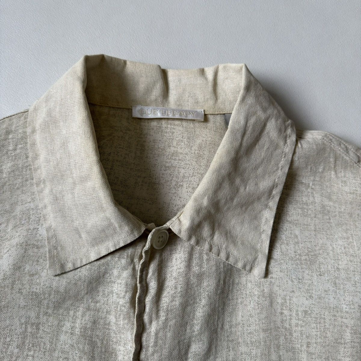 Our Legacy ‘White Painted’ Beige Linen Box Shirt Size US M / EU 48-50 / 2 - 4 Thumbnail